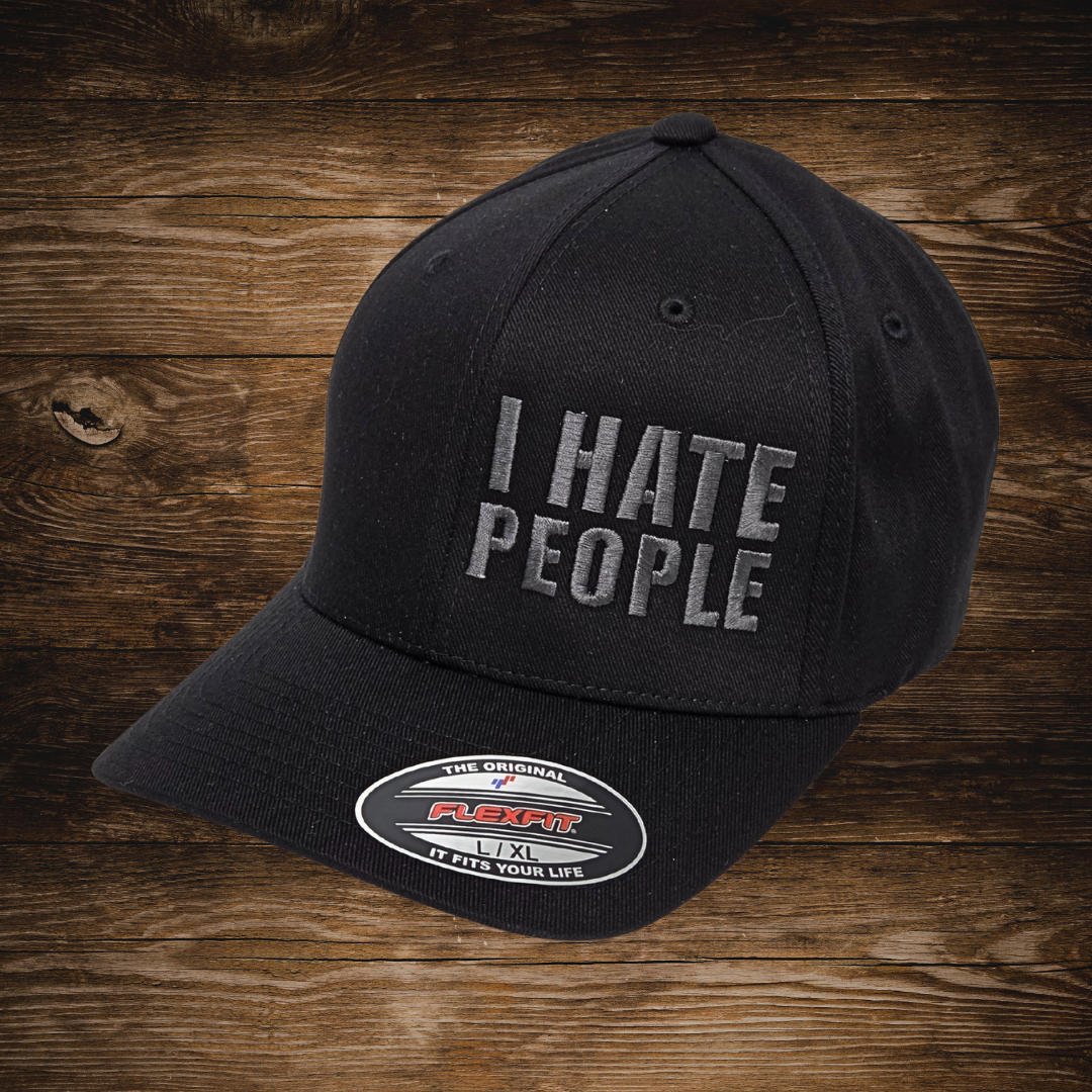 I Hate People - Black (FlexFit)